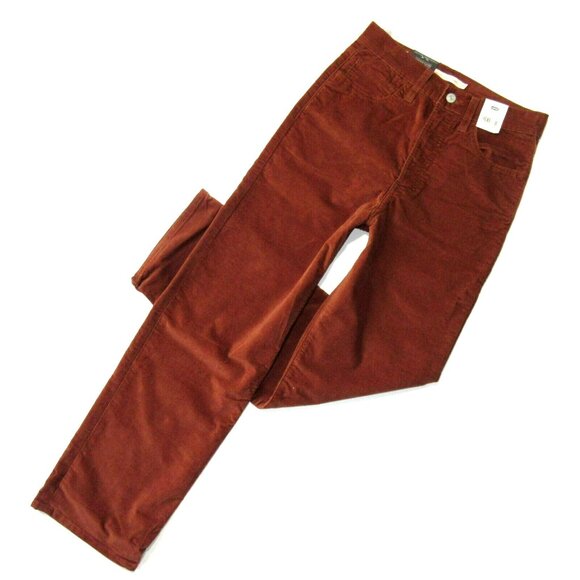 NWT Levi's Ribcage Straight Ankle in Tortoise Shell Stretch Velvet Pants 30 x 27